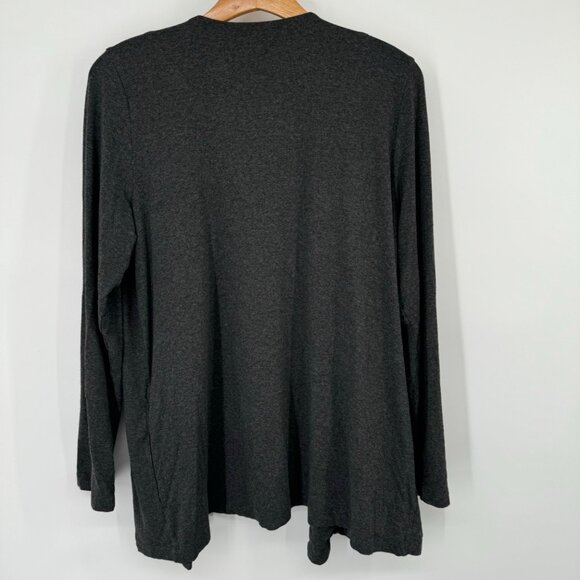 J. Jill Wearever Collection Women's Open  knit Cardigan size Medium Petite Gray - Picture 9 of 10